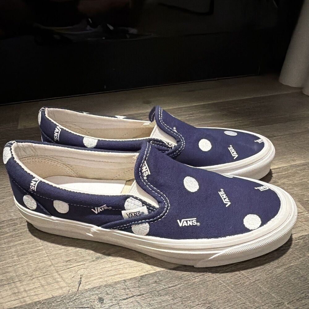 Vans Vault OG Classic Slip-On LX Polka Dot Blueprint Navy Size Men’s 7
